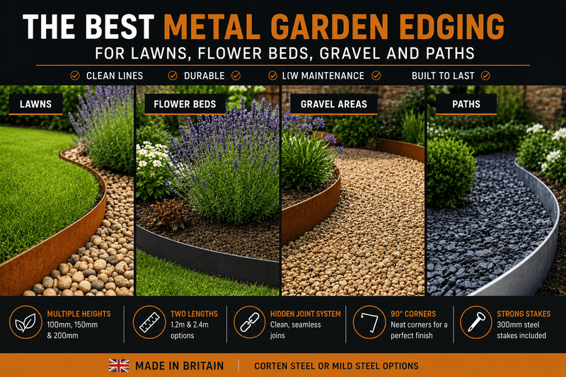 The Best Metal Garden Edging for Lawns, Flower Beds, Gravel and Paths - The Metal Hut