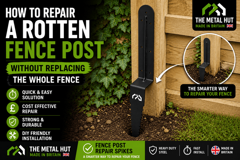 How to repair a rotten fence post using a fence post repair spike without replacing the whole fence