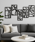 5 circular panels metal wall art UK with modern cut design