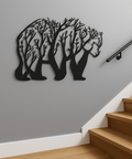 Metal bear tree wall art for indoor wall decoration