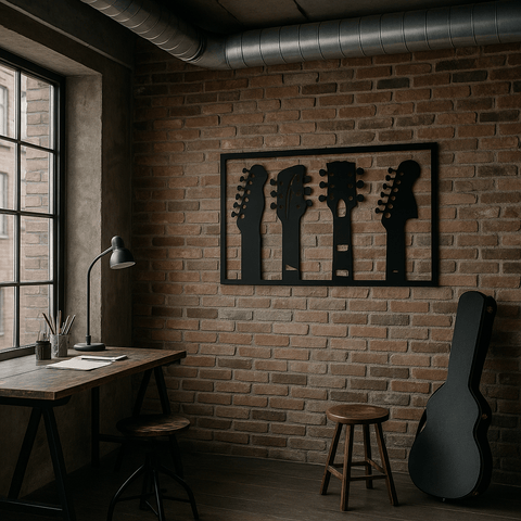 Metal guitar wall art for home wall decoration
