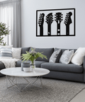 Guitar metal wall art UK with detailed cut design