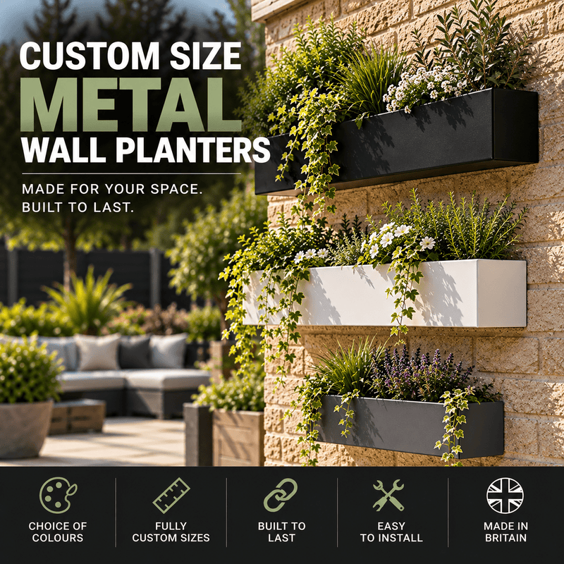 Custom Size Metal Wall Planters - The Metal Hut