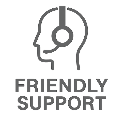 Friendly support icon – headset line symbol