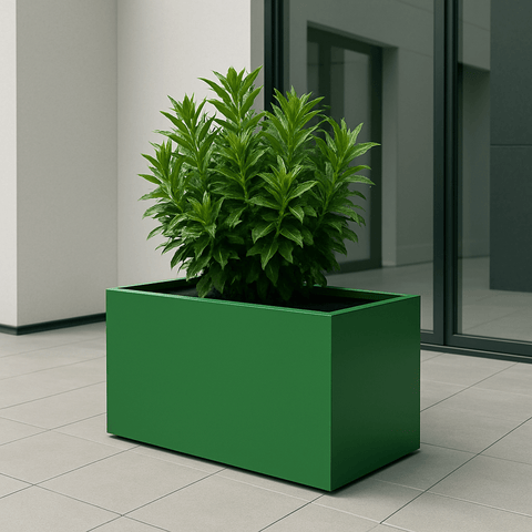Lightweight aluminium trough planter for patios and driveways