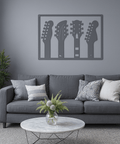 Guitar metal wall art UK mounted on indoor wall