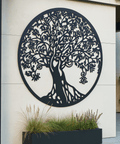 Tree of life metal wall art UK mounted on garden wall