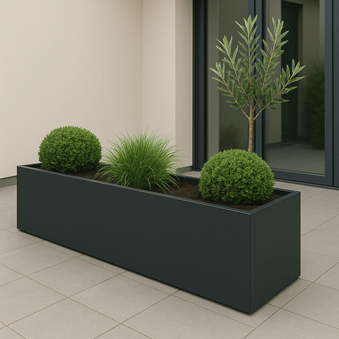 Aluminium trough planter for residential and commercial gardens