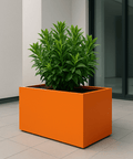 British-made aluminium trough planter with clean modern design