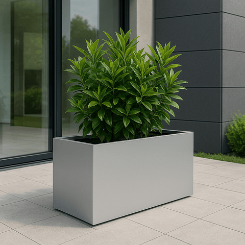 Aluminium trough planter UK made from lightweight corrosion resistant aluminium