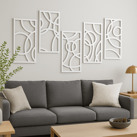 Metal circular panels wall art for indoor wall decoration