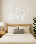 Bear tree metal wall art UK displayed in modern home
