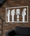 Guitar metal wall art UK displayed in music room
