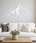 Mountain scape metal wall art UK with detailed cut design