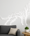 Wolf tree metal wall art UK with detailed cut design