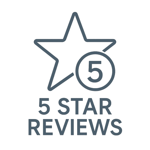 five star review icon star row graphic